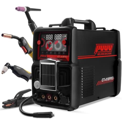 Plasma Cutter Welder Combo Gas MIG/Gasless MIG/Lift TIG/Stick/CUT 5 in 1 Aluminum Welding Machine with 110V/220V Dual Voltage Multi Process Welder