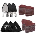 106pcs Oscillating Tool Sanding Kit with 3 Triangle 3 Finger Sanding Pads 100 Multitool Sandpaper for Wood Metal Drywall Universal Fit Multitool Accessories Professional Sanding Kit