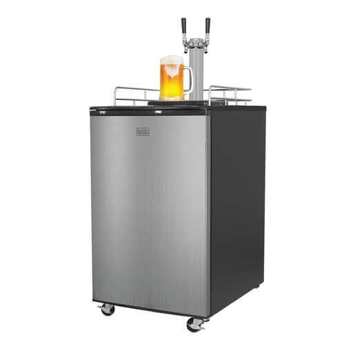 Dual-tap beer kegerator (stainless steel)