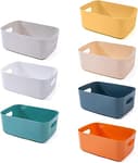 7 PCS 4.2 L Plastic Storage B-ins and Baskets for Efficient Home Classroom Organization Small Containers in Multicolour for Kitchen, Cupboard box, and Bathroom Organizer on Shelves and Tubs
