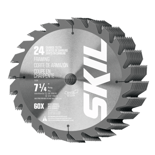7-1/4 In. 24-Tooth Carbide Framing Circular Saw Blade, 10-Pack