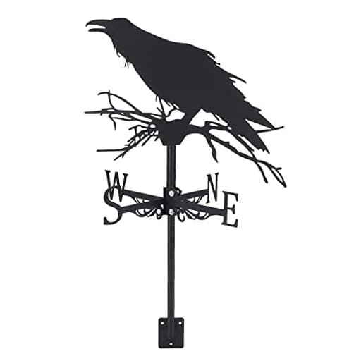 Crow Weather Vane Black Metal Wind Vanes for Outside Weathervane Crow Animal Weathervanes for Yard Garden Decorative Outdoor Farmhouse Farm Barn Sheds Patio Halloween Decorations