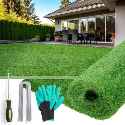 Artificial Grass Turf Outdoor for Garden Landscape Decoration, Fake Rug Mat with Drainage Holes,Synthetic Grass Lawn for Balcony,Backyard,Patio,Gate,Pool Deck, Dog Potty Training Grass 4ftx6ft