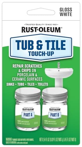 Tub & Tile Paint 244166 Specialty Kit Tub and Tile Touch Up, White, 2 Piece Set, 0.45 Oz