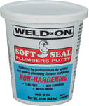 WELD-ON 80100 Soft Seal Stain-Free Plumber's Putty - Lead-Free, Non-Corrosive, and Waterproof,14 oz