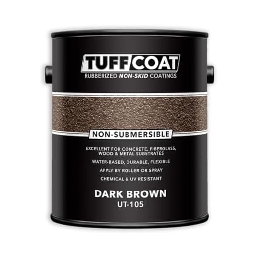 UT-105 Dark Brown - 1 Gallon: Medium Texture, Non-Submersible, Water-Based, Rubberized Non-Skid Coating