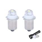 2 Pack Flashlight Bulbs 30 Lumen 3-Volt LED PR6 Replacement Bulb for Flashlights 3V Light Bulb Torch Flashlight Bulb with 10 Year Lifespan 41-1643 P13.5S 6000K