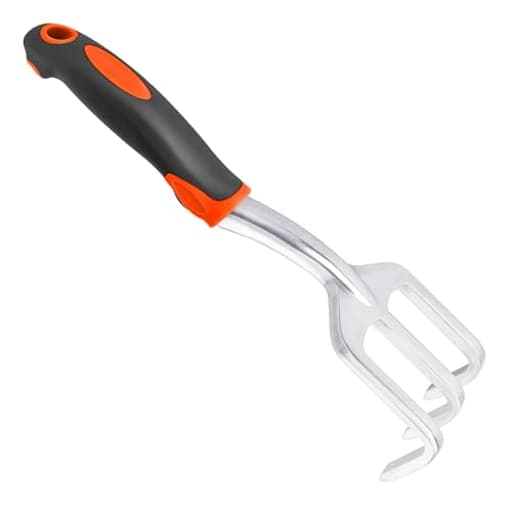 Hand Rake Garden Tool, Heavy Duty Hand Cultivators for Gardening, Small Garden Claw Tool Garden Handrake with Ergonomic Handle, Weed Rake Cultivator Tool for Cultivating, Loosening, Weeding