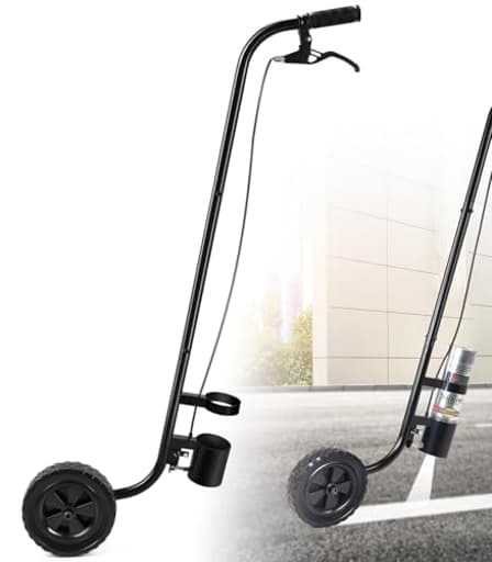 Marking Wand for Inverted Marking Spray Paint, Industrial Wheeled Marking Stick for Line Paint Stripe Ground, Side Push Marking Paint Wand for Sport Field Utility Marking Applicator