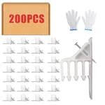 200 Pcs Multi-Cable Staple, Cable Stackers Electrical Wire Stackers, Cable Staples Clips with Steel Nails, White for Suitable Most Cables