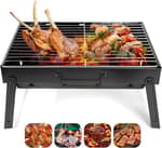 Folding Portable Barbecue Charcoal Grill, Barbecue Desk Tabletop Outdoor Stainless Steel Smoker BBQ for Outdoor Cooking Camping Picnics Beach