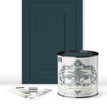 ALL-IN-ONE Paint, Durable cabinet and furniture paint. Built in primer and top coat, no sanding needed. Includes our 30 featured color card - Mediterranean (blue teal), Quart