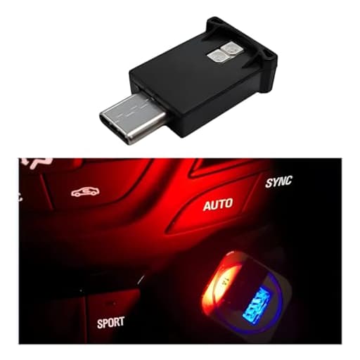 USB Type C LED Ambient Light, 8 Colors RGB Dynamic Gradient Brightness Interior Atmosphere Lamp, Mini Adjustable Car Accessories Replace Lighting Parts for Home Laptop
