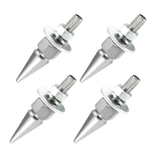 4 PCS Spikes License Plate Screws for Car, Anti Theft Spike Shape License Plate Fastener Bolt Kit, Aluminum Car Tag Frame Fastening Screws Decoration for SUV Truck Motorcycle