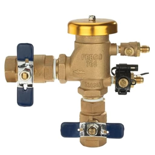 765 Series 3/4" Bronze Pressure Vacuum Breaker Backflow Preventer, Quarter Turn Shutoff, NPT Connections, Freeze Sensor with SentryPlus Alert Technology, Industrial Plants, Irrigation System
