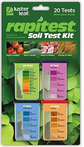 Rapitest Soil Test Kit for Gardens, Vegetables, Flowers and Lawns. USA designed and assembled soil tester completely, quickly and accurately measures/analyzes soil pH acidity and garden nutrients.