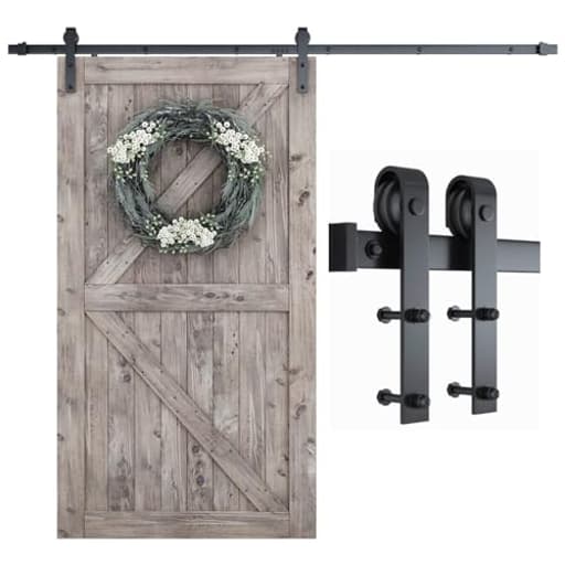 8.2 FT Barn Door Hardware Kit -Sliding Barn Door Track - Smooth and Quiet - Easy to Install - Includes Step-by-Step Installation Instructions - Fits 48" Wide Door Panel
