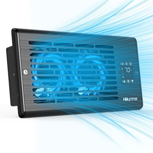 Window Register Booster Fan Fit 4" x 10" Air Vent Duct Openings, Quiet AC Vent Fan Booster with 10 Speeds Remote Control & Thermostat Household Ventilation Fans for Room Cooling