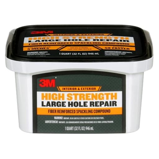 High Strength Fiber Reinforced Spackling Compound, 32 oz., Ideal for Large Hole Repair Cracks and Damaged Surfaces in Drywall, Plaster, Stucco, Concrete and Wood, For Easy Wall Repair