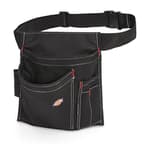 5-Pocket Single Side Tool Belt Pouch/Work Apron, Durable Canvas Construction, Adjustable Belt for Custom Fit, Black