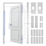 46" Jamb Repair Kit For Interior Doors,Door Armor,Frame & Hinges Door Lock Security,Anti Door Kick In Heavy Duty Striker Plate Kit For Any Interior Door Jamb Door Frame (White)Ultimate Door Protection
