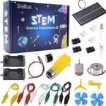 Fun Physics Science Experiment Kit: Windmill & Hand-cranked Generator, Solar Power, Basic Electric Circuit Learning, DIY Educational STEM Project for Kids & Teens, Girls & Boys
