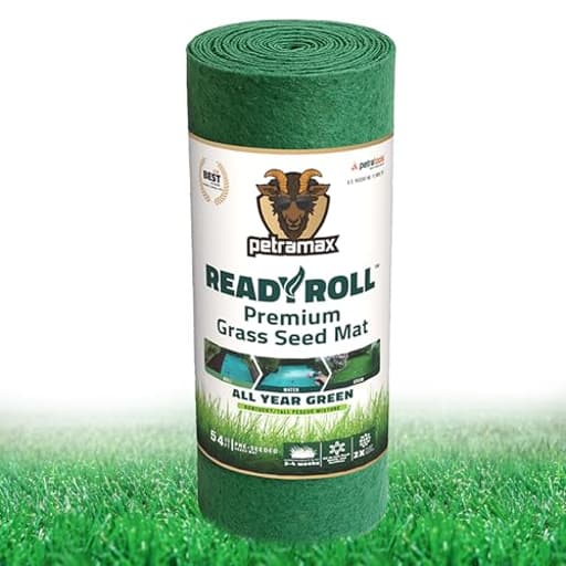 ReadyRoll Biodegradable Grass Seed Mat for Lawn (54 ft.) - All Year Green 3-in-1 Tall Fescue & Kentucky Grass Seed Rolls w/Mulch & Fertilizer - Lawn Repair Patch - Just Roll, Water, Grow