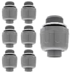 6Pcs 3/4 Inch NPT Liquid Tight Connector Nonmetallic Straight Electrical Conduit Connector Fitting, UL Listed PVC Flexible Conduit Fittings