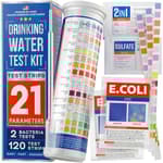 All-New 20 in 1 Drinking Water Testing Kit 120 Strips, Home Tap and Well Water Test Kit for Hardness, Lead, Iron, Copper, Chlorine, Fluoride