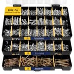 2300 Pieces Hardware Assortment Kit - Metric & SAE Machine Screw Assortment Kit with Assorted Nuts, Bolts, and Washers