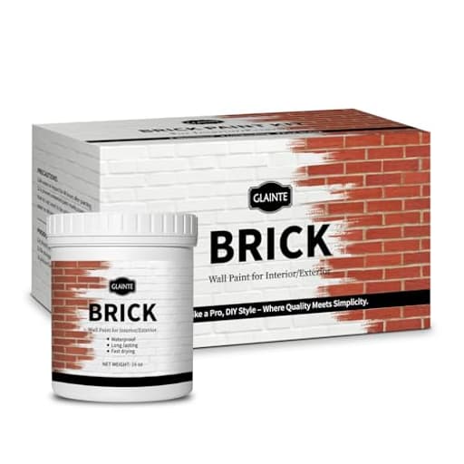 Brick Transformation Paint for Brick, Fireplaces, Walls, and Concrete, Interior/Exterior, 16 oz Kit, White, Included Tools