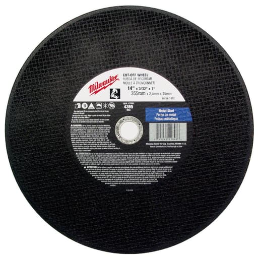 14" x 3/32" x 1" Cut-Off Wheel (Type 1)