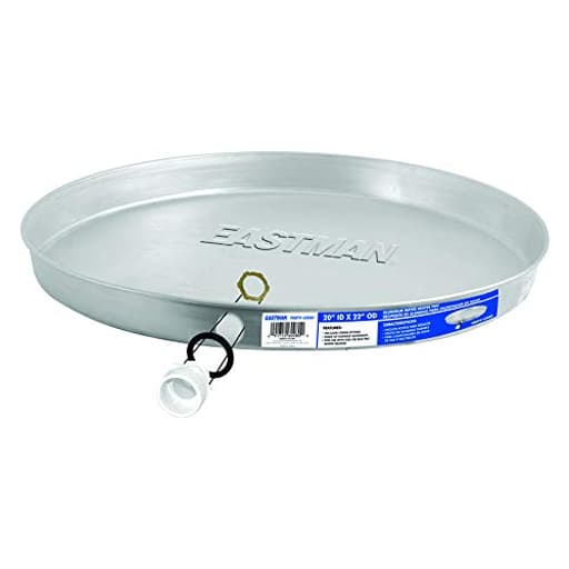 Aluminum Water Heater Drain Pan with PVC Fittings, 20 Inch ID x 22 Inch OD Compression, 60080