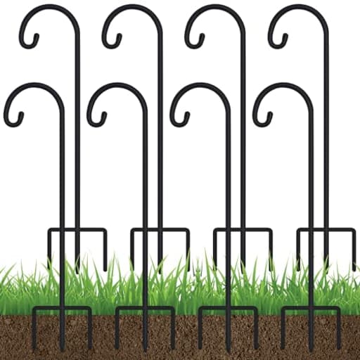 Adjustable 32 Inch Small Shepherd Hooks for Outdoor, Garden Hooks for Lanterns, Shepard Hooks for Hanging Plants, Bird Feeders, Solar Lights, Mason Jars, Weddings Decor,8 Pack
