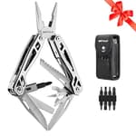 Multitool with Pocket Knife, Birthday Gifts for Men Women Mom Dad, 21-in-1 Stainless Steel Pliers with Screwdrivers, Self-locking Multi tools with EDC Sheath, Ideal for Home, Camping, Survival