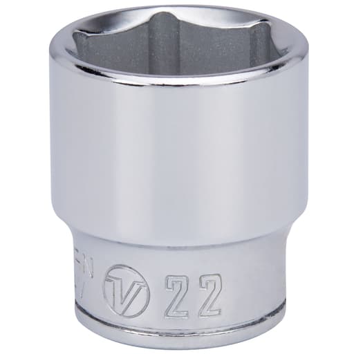 3/8 Dr 6-Point Shallow Socket 22