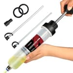 200cc Automotive Fluid Extractor Pump, Manual Oil Change Syringe with 2pcs 22cm PVC Suction Tubes