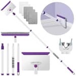 Baseboard Cleaner Tool with Handle, 60" Extendable Long Handle Baseboard Cleaner with 5 Reusable Pads for Baseboards Cleaning, Ceiling, Wall, Floor, Bathroom Kitchen