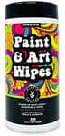 Paint and Art Wipes, Heavy-Duty Cleaner for Paint, Epoxy, Glue, Latex & Acrylic Stains, 1 Pack (50 Wipes), Safe for Hands, Brushes, Plastic, Metal, Wood & Floors