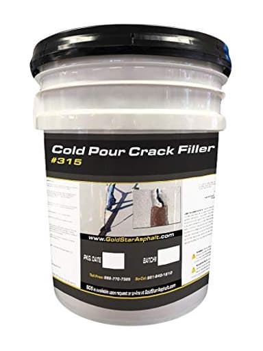 GoldStar Asphalt Cold Pour Crack Filler – 5 Gallon | Ready-to-Use Asphalt Crack Sealer for Driveways, Parking Lots & Roads | Heavy-Duty Pavement Repair Sealant