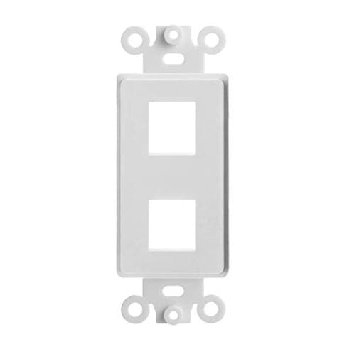 - 2 Port Decorator Wall Plate Insert, 1-Gang Keystone Wall Plate, Standard Keystone Jack Single Gang Wall Plate - White