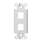 - 2 Port Decorator Wall Plate Insert, 1-Gang Keystone Wall Plate, Standard Keystone Jack Single Gang Wall Plate - White