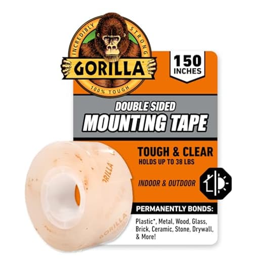 Tough & Clear Double Sided Mounting Tape, Clear Tape, 1" x 150" (Pack of 1) - Weatherproof for Indoor or Outdoor