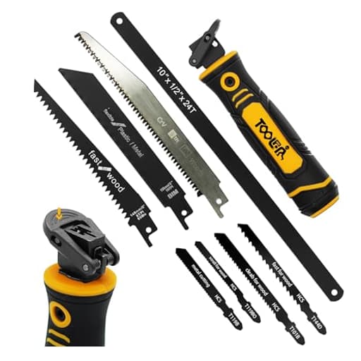 : 8-In-1 Multi Blades Hand Saw, Drywall Cutter. Hacksaw. Long Blade Hand Saw, Jab Saw, For Cutting Drywall, Sheetrock, Wood, Metel, Plastic, Plywood. Blade Quick Change Mechanism.