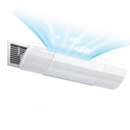 -AC Air Vent Deflector for Central Air Conditioner's Register and Grille, Adjustable Angle and Length Ceiling Vent Deflector, High Efficiency Purification Filter Cotton, Fit 35 to 47 in