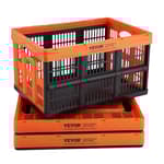 45L Collapsible Milk Crates 3 Packs, Stackable Storage Baskets with Handles, Folding Storage Containers for Organizing Tools, Books, Food, Drinks, Camping & Transport