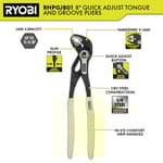 8" Quick Adjust Tongue and Groove Plier