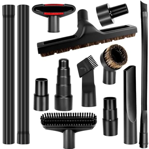 13Pcs Universal Vacuum Attachments for Shop Vac Accessories, Shop Vacuum Wet and Dry Attachments Kit with Hair Brush Extension for 1 1/4 Vacuum Hose Adapter