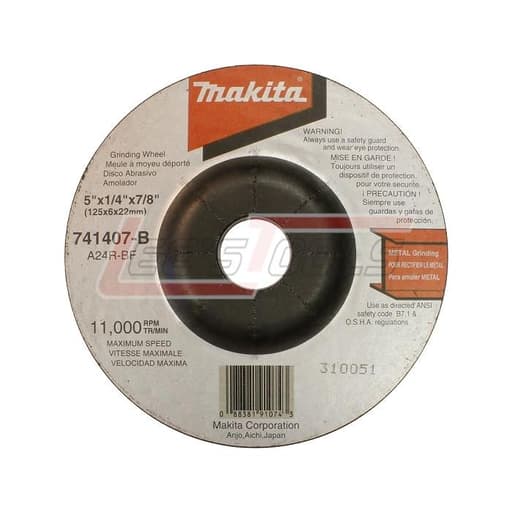 5" x 7/8" x 1/4" Grinding Wheel, 24 Grit