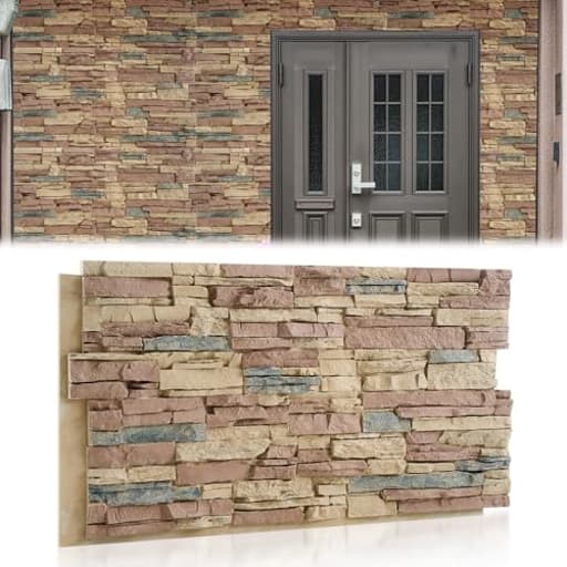 1 Pack Extra Large Faux Wall Covering Panel for Interior Exterior Decor Stone Siding Panel Artificial 3D Veneer for Outdoor Home Improvement Projects